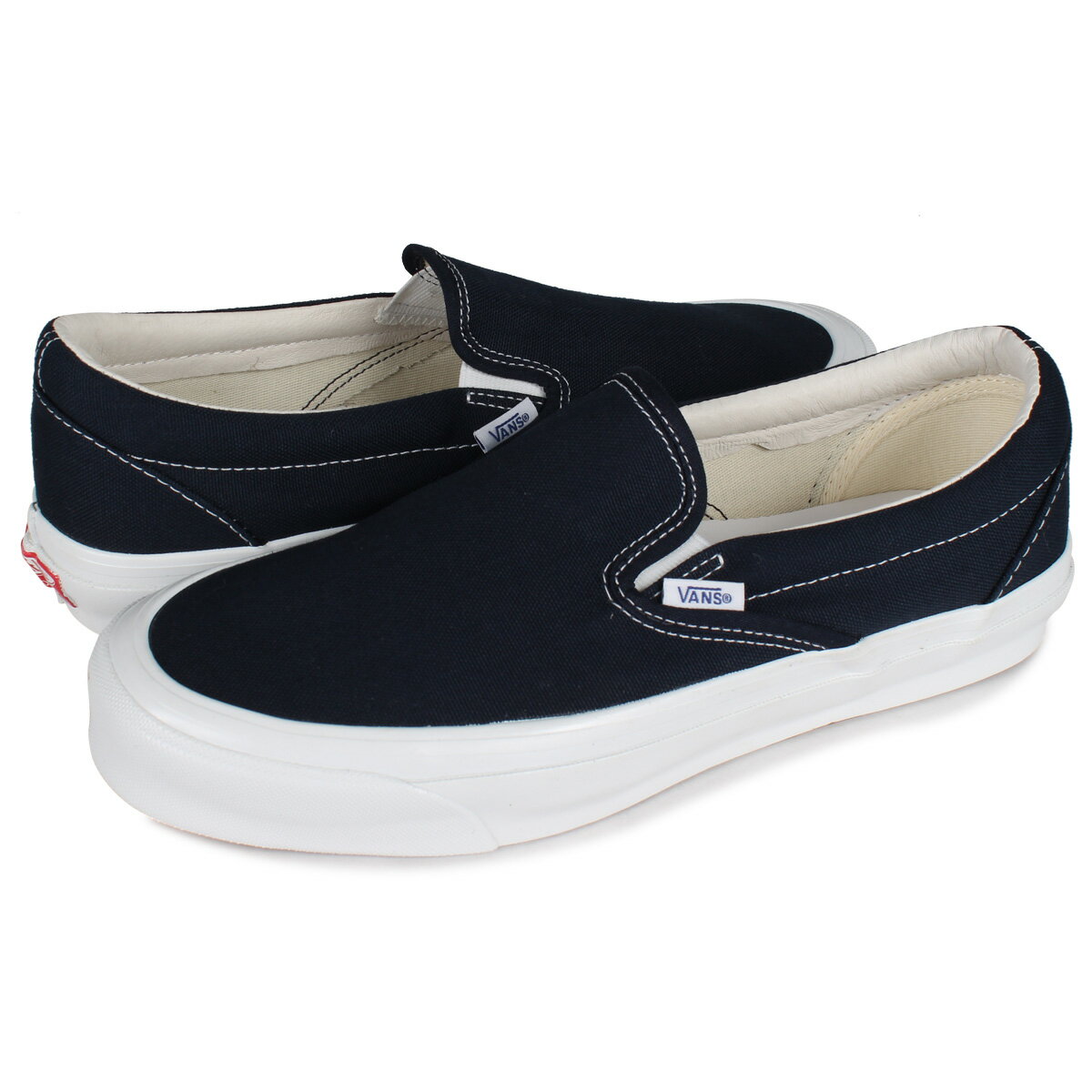 VANS OG CLASSIC SLIP-ON LX ヴァンズ スリッポン クラシック スニーカー メンズ ボルト ヴォルト バンズ ネイビー VN0A45JK1X7