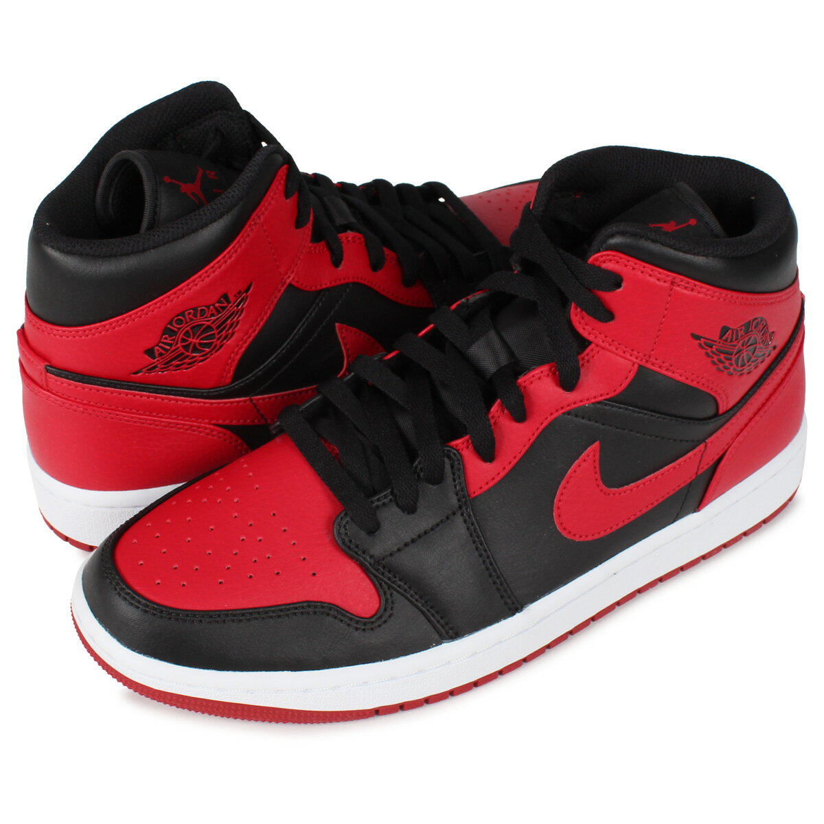 【最大1000円OFFクーポン】 ナイキ NIKE エアジョーダン1 スニーカー メンズ AIR JORDAN 1 MID BRED レッド 554724-074