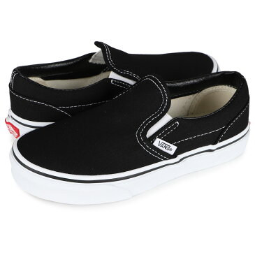 【最大1000円OFFクーポン配布中】 VANS ヴァンズ スニーカー スリッポン クラシック CLASSIC SLIP-ON スニーカー スリッポン キッズ ブラック 黒 VN000ZBU6BT