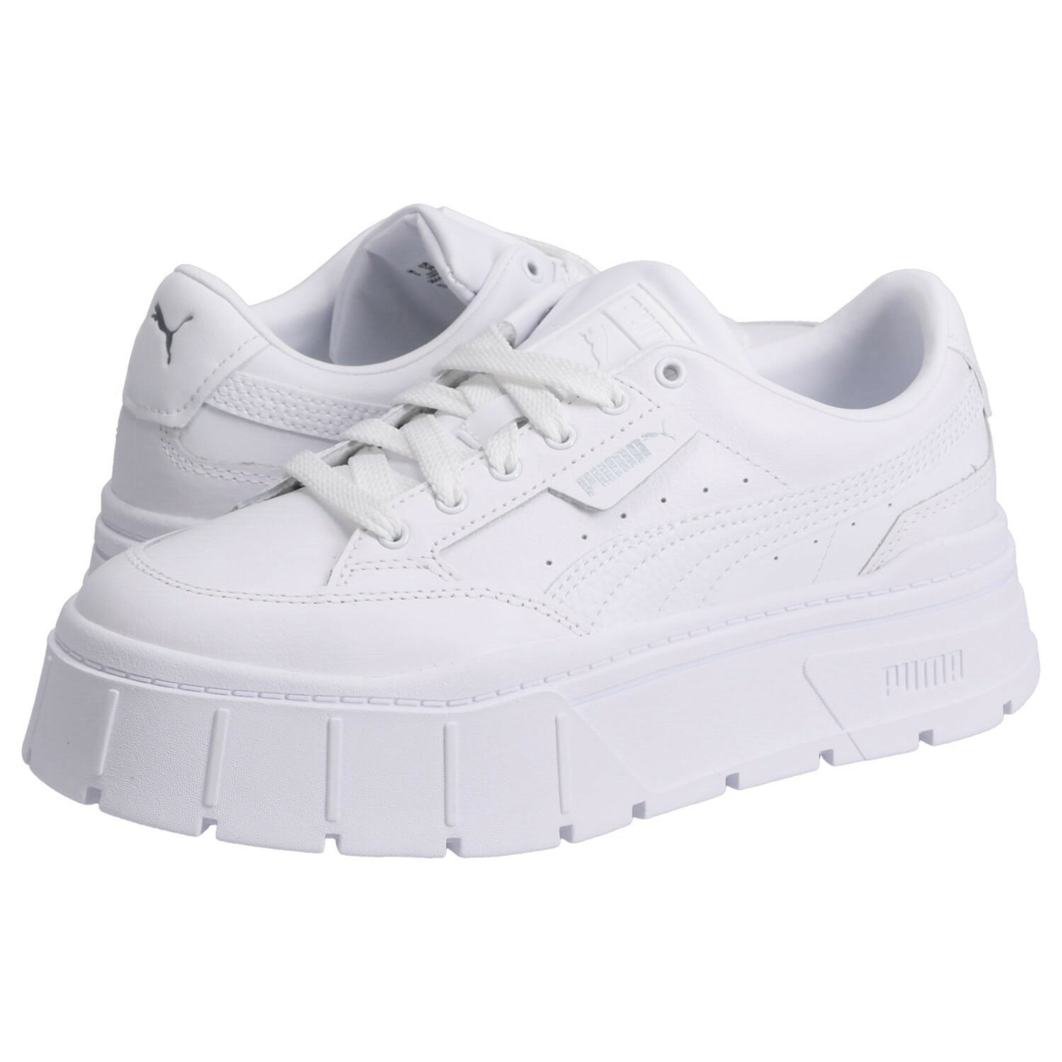 【最大1000円OFFクーポン発行中】 PUMA MAYZE STACK LEATHER WMNS プーマ スニーカー メイズ スタック レザー ウィメンズ レディース 厚底 ホワイト 白 384412