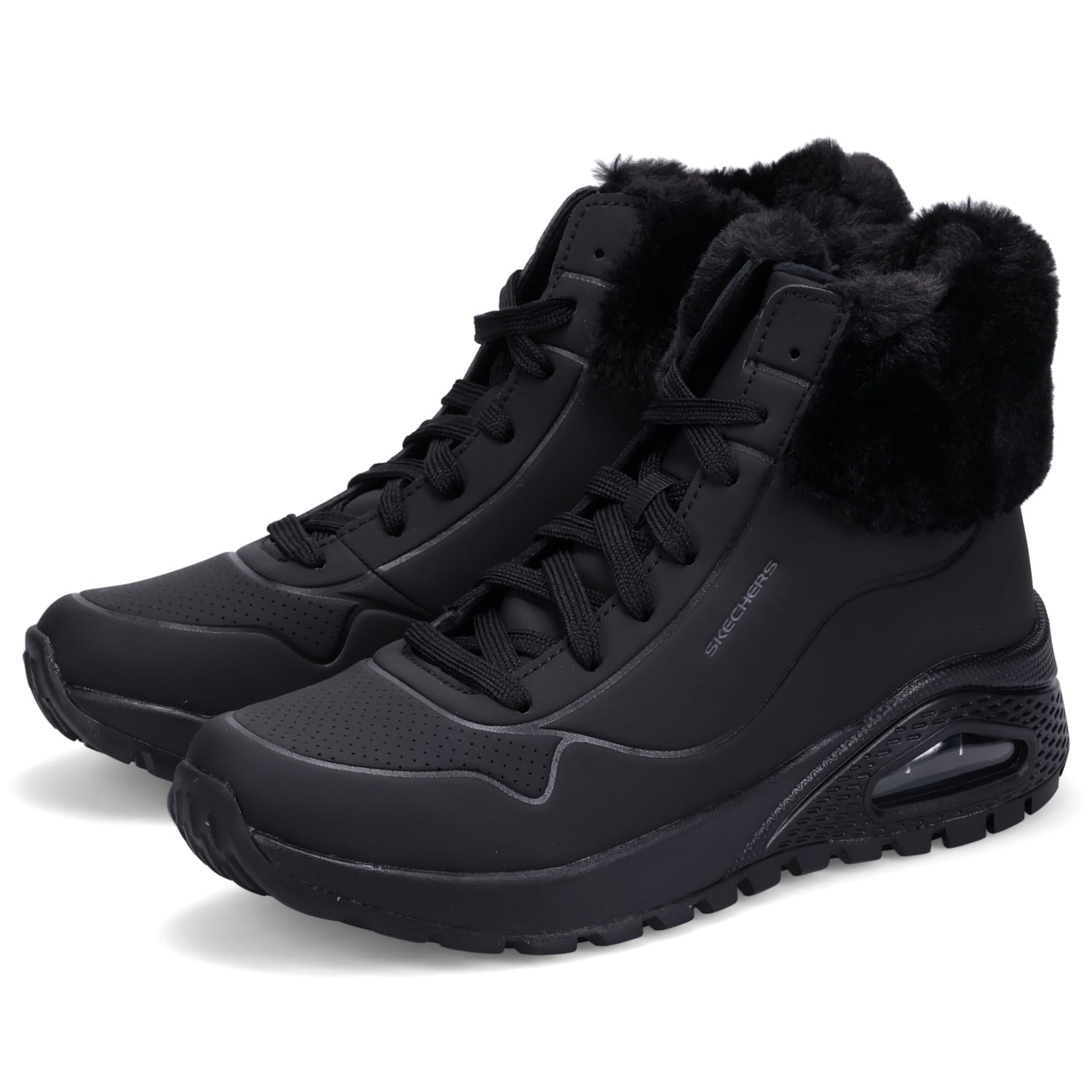 SKECHERS UNO RUGGED スケッチャーズ ショートブーツ アンクル ブーツ レディース ブラック 黒 167274