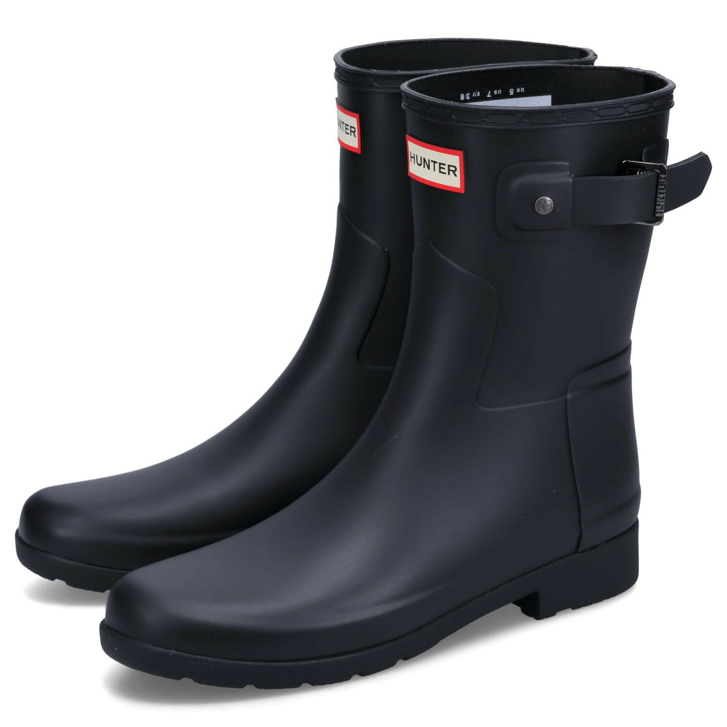 HUNTER REFINED SHORT BOOTS ハンター レインブーツ ショートブーツ リファインド レディース 防水 ブラック 黒 WFS2200RMA