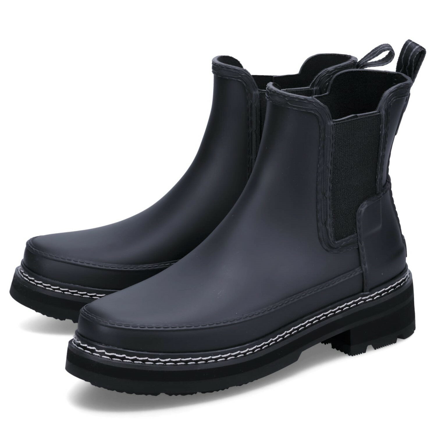 ハンター HUNTER W REFINED CHELSEA STITCH DETAIL BOOTS ハンター レインブーツ サイドゴアブーツ チェルシー ウィメンズ リファインド スティッチ ディテール レディース 防水 ブラック 黒 WFS2100RMA