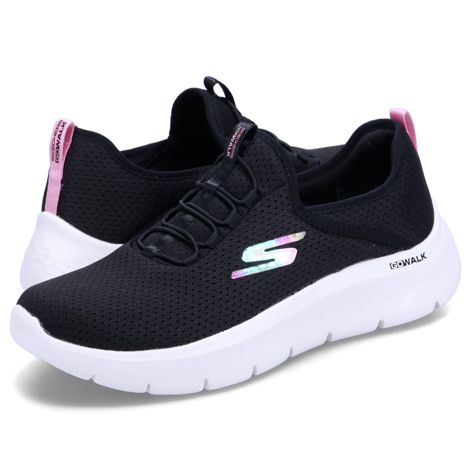 SKECHERS GO WALK FLEX スケッチャーズ スニーカー ゴーウォーク フレックス レディース 厚底 ブラック 黒 124815