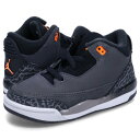 ナイキ NIKE ジョーダン3 レトロ スニーカー ベビー キッズ JORDAN 3 RETRO TD ブラック 黒 DM0968-080