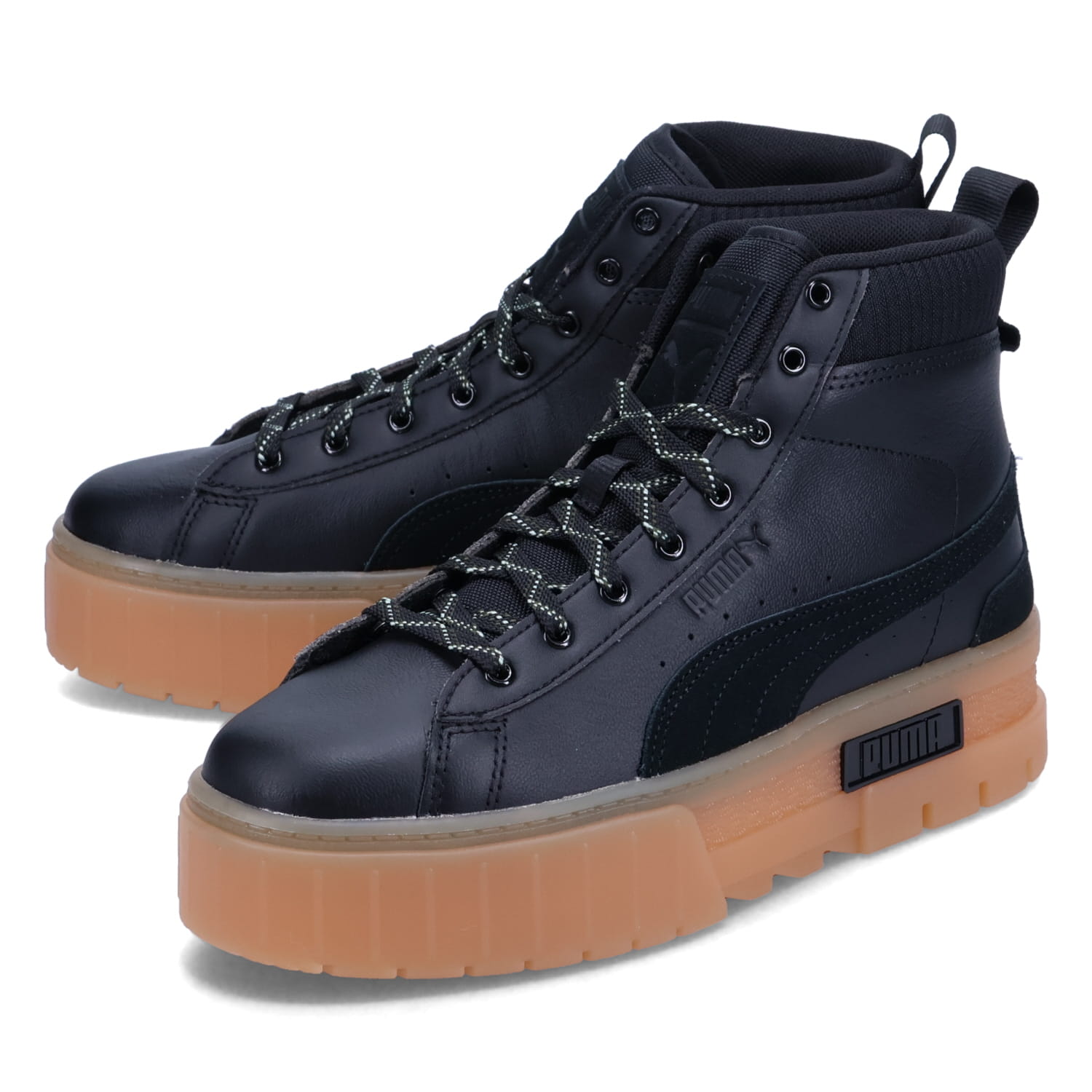 PUMA MAYZE MID GENTLE プーマ ブーツ ウィメンズ メイズ ミッド ジェントル レディース 厚底 ブラック 黒 393085-01