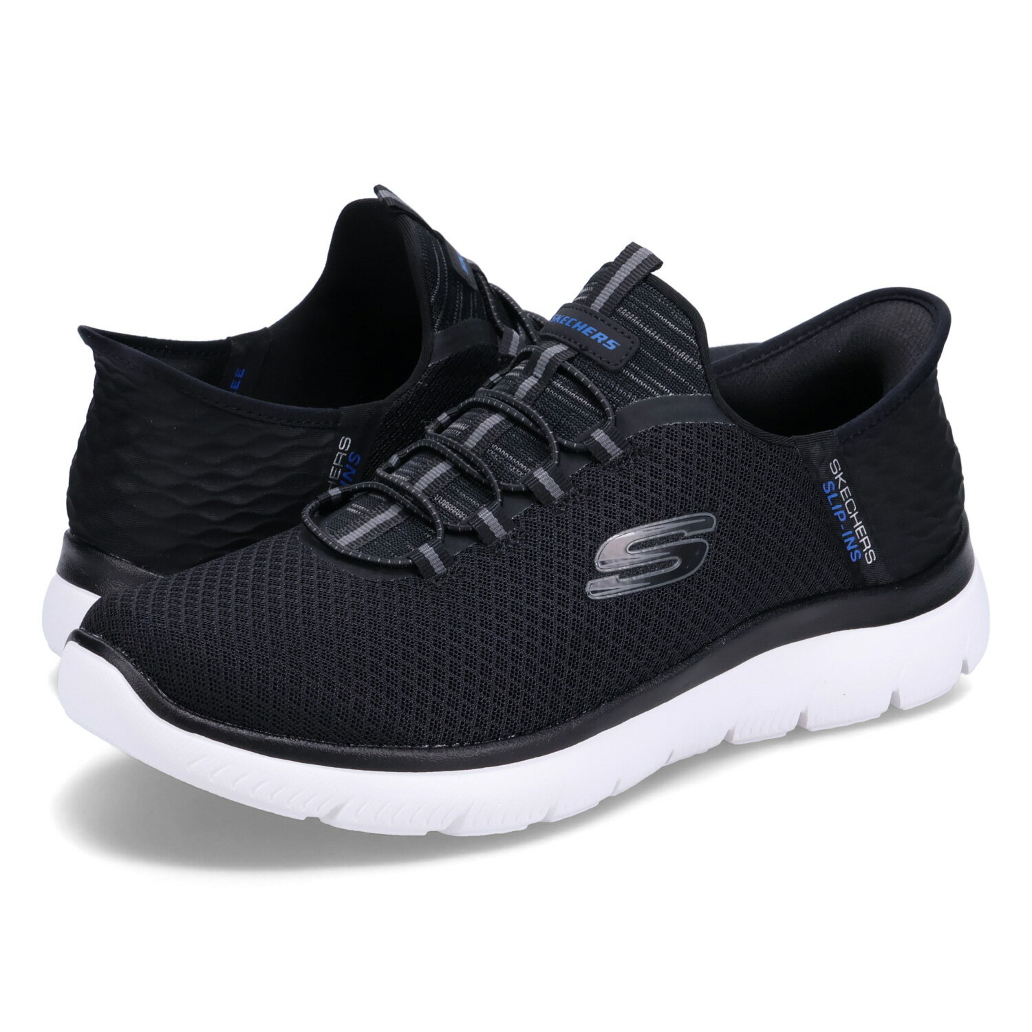 【最大1000円OFFクーポン配布中】 SKECHERS HANDS FREE SLIP SUMMITS-HIGH RANGE スケッチャーズ スリップインズ ハンズフリー サミッツ ハイレンジ スニーカー メンズ ブラック 黒 232457W