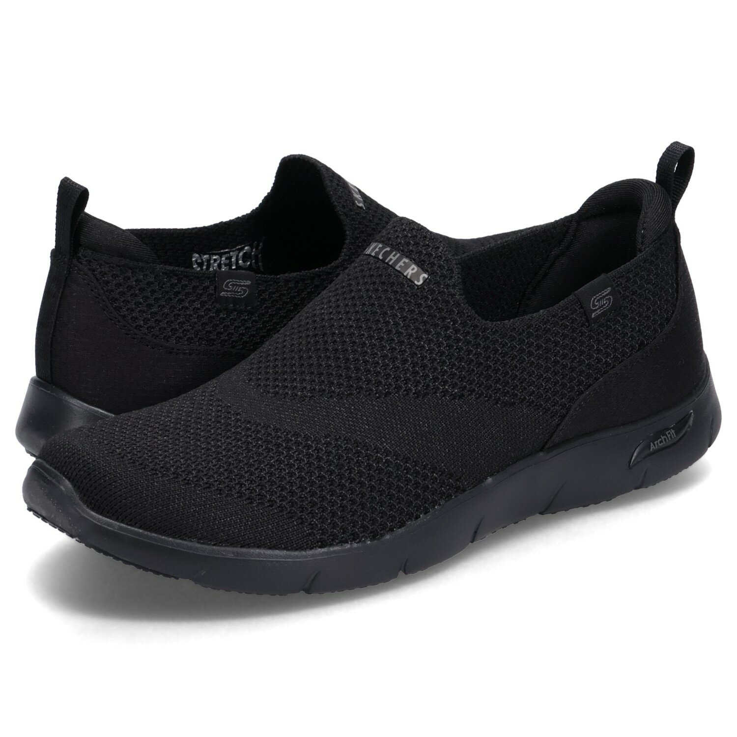 SKECHERS ARCH FIT REFINE IRIS スケッチャーズ アーチフィット リファイン アイリス スニーカー スリッポン レディース ブラック 黒 104545