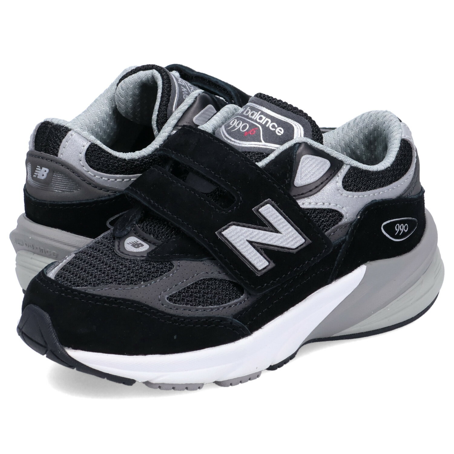 new balance ニューバランス 990 スニーカー キッズ Wワイズ ブラック 黒 IV990BK6