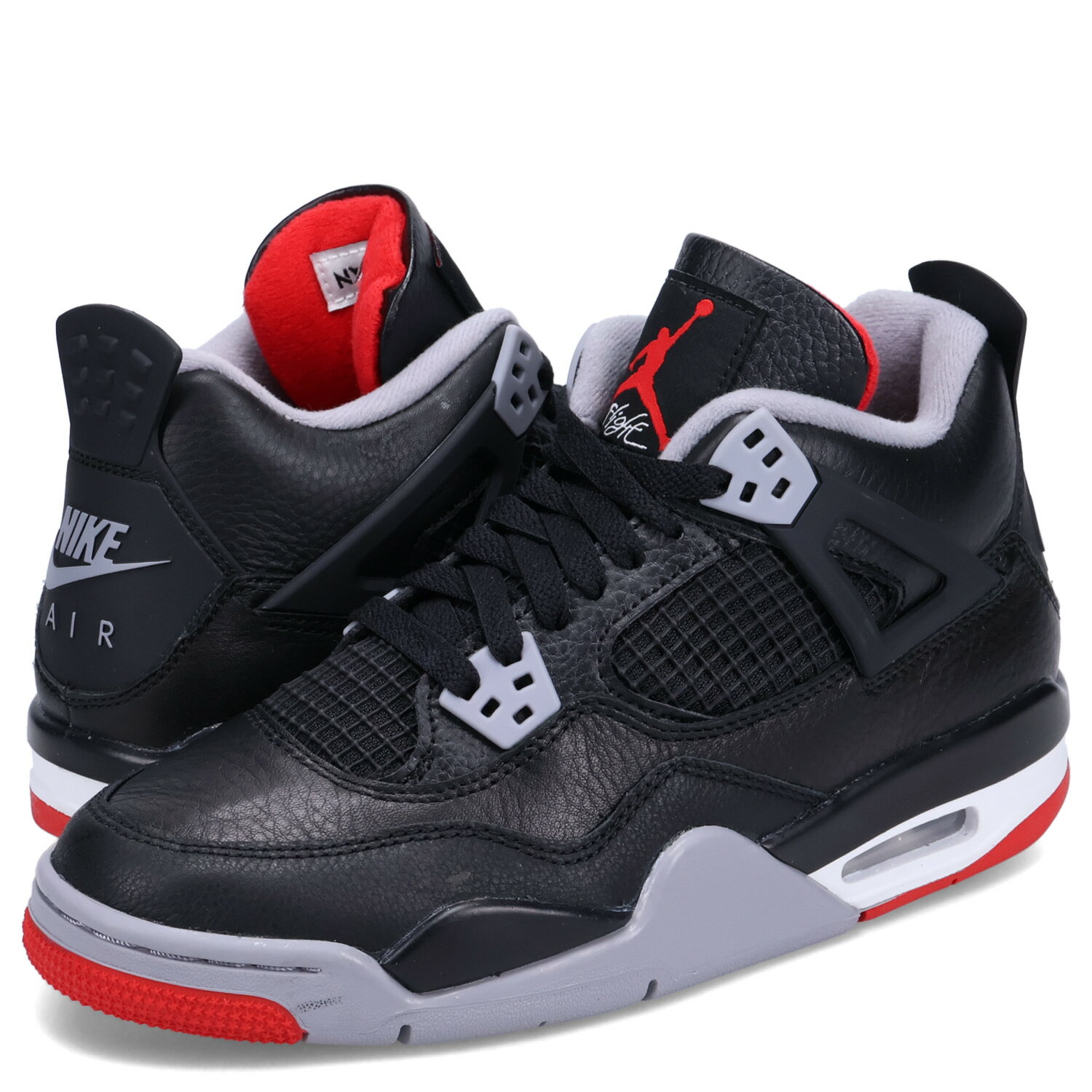 ナイキ NIKE エアジョーダン4 レトロ スニーカー レディース AIR JORDAN 4 RETRO GS ブラック 黒 FQ8213-006