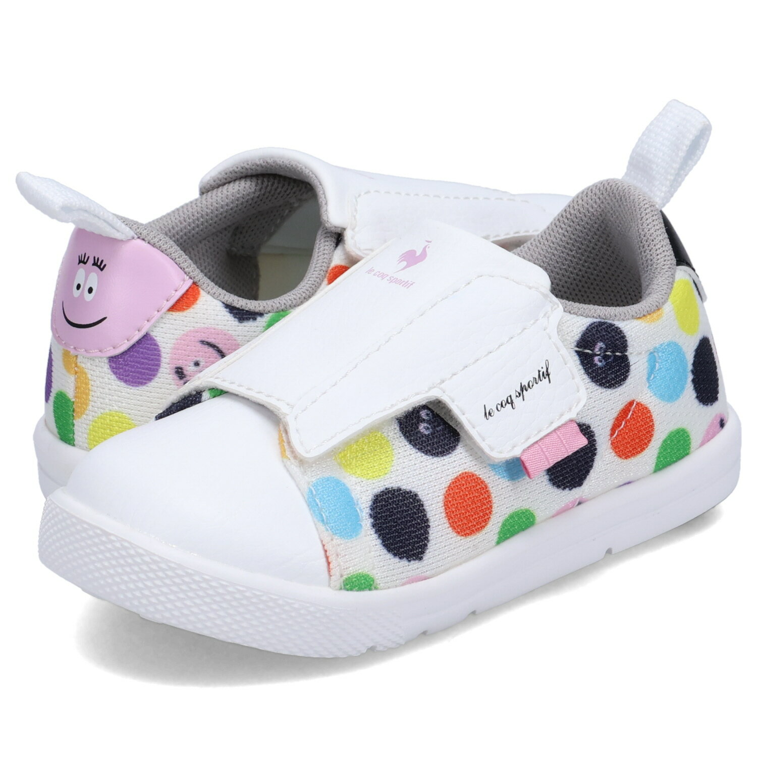 le coq sportif LA ROLAND 2 F ART BB ルコック スポルティフ スニーカー スリッポン ラ ローラン 2 F ART BB キッズ バーバパパ コラボ 子供 男の子 女の子 ホワイト 白 QY5XJC04WM