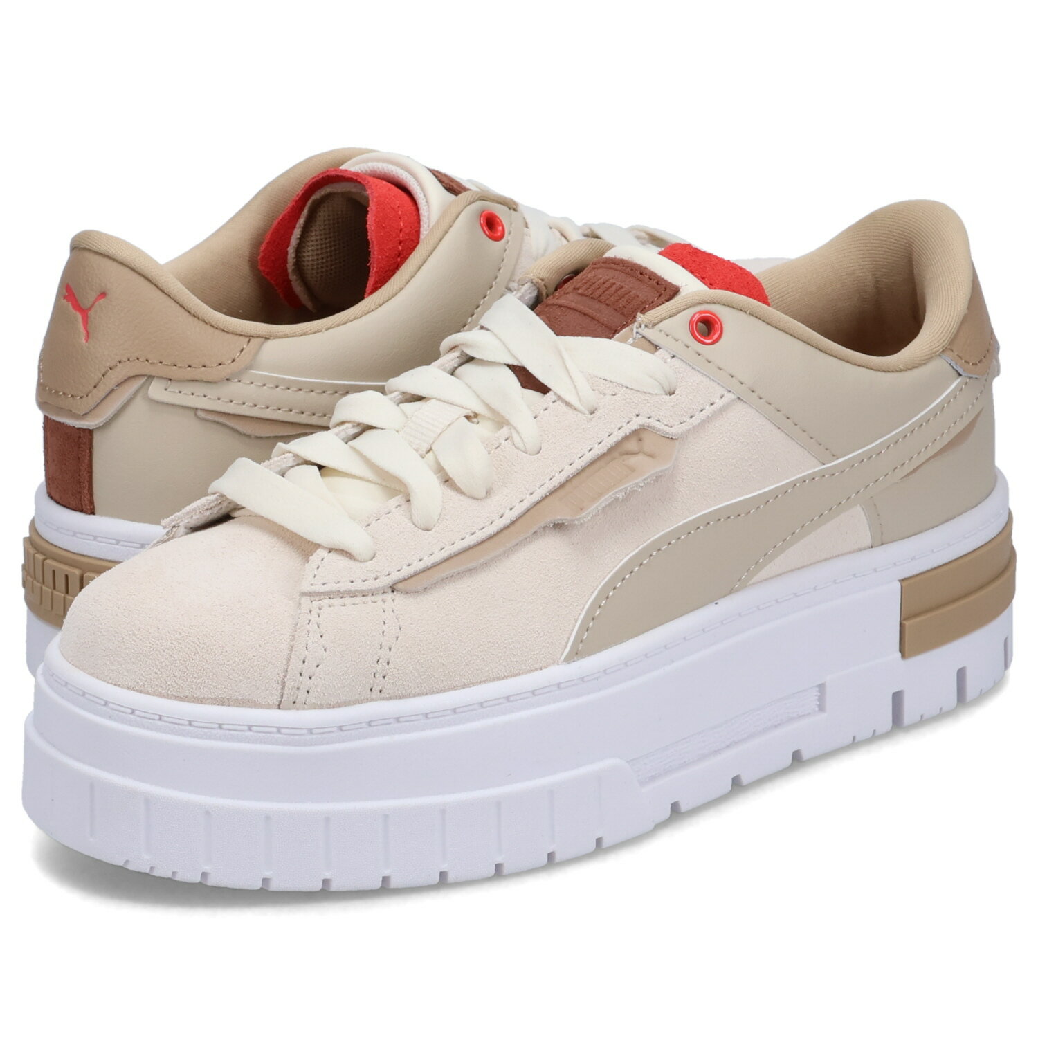 PUMA MAYZE CRASHED NO FILTER WNS プーマ スニーカー ウィメンズ メイズ クラッシュド ノーフィルター レディース 厚底 ベージュ 395952-01