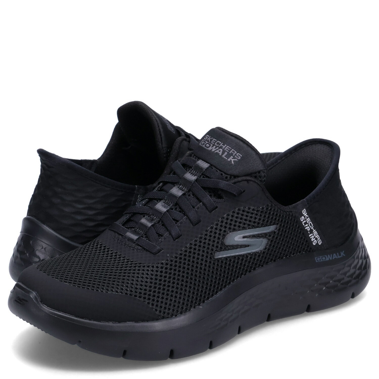 SKECHERS SLIP-INS GO WALK FLEX スケッチャーズ スリップインズ ゴーウォーク フレックス スニーカー レディース ブラック 黒 124836W