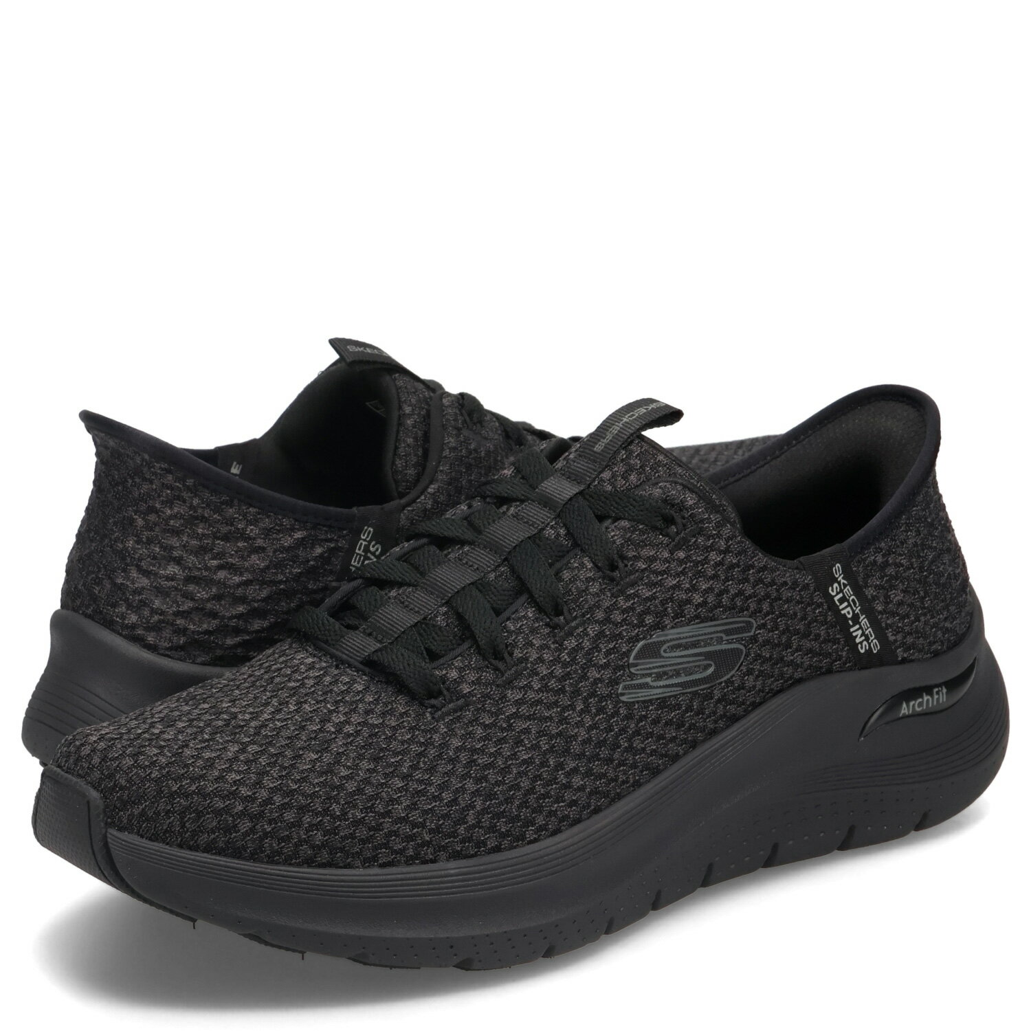 SKECHERS SLIP-INS RELAXED FIT PERSON スケッチャーズ スリップインズリラックスドフィット パーソン-オズウィン スニーカー メンズ ブラック 黒 232462