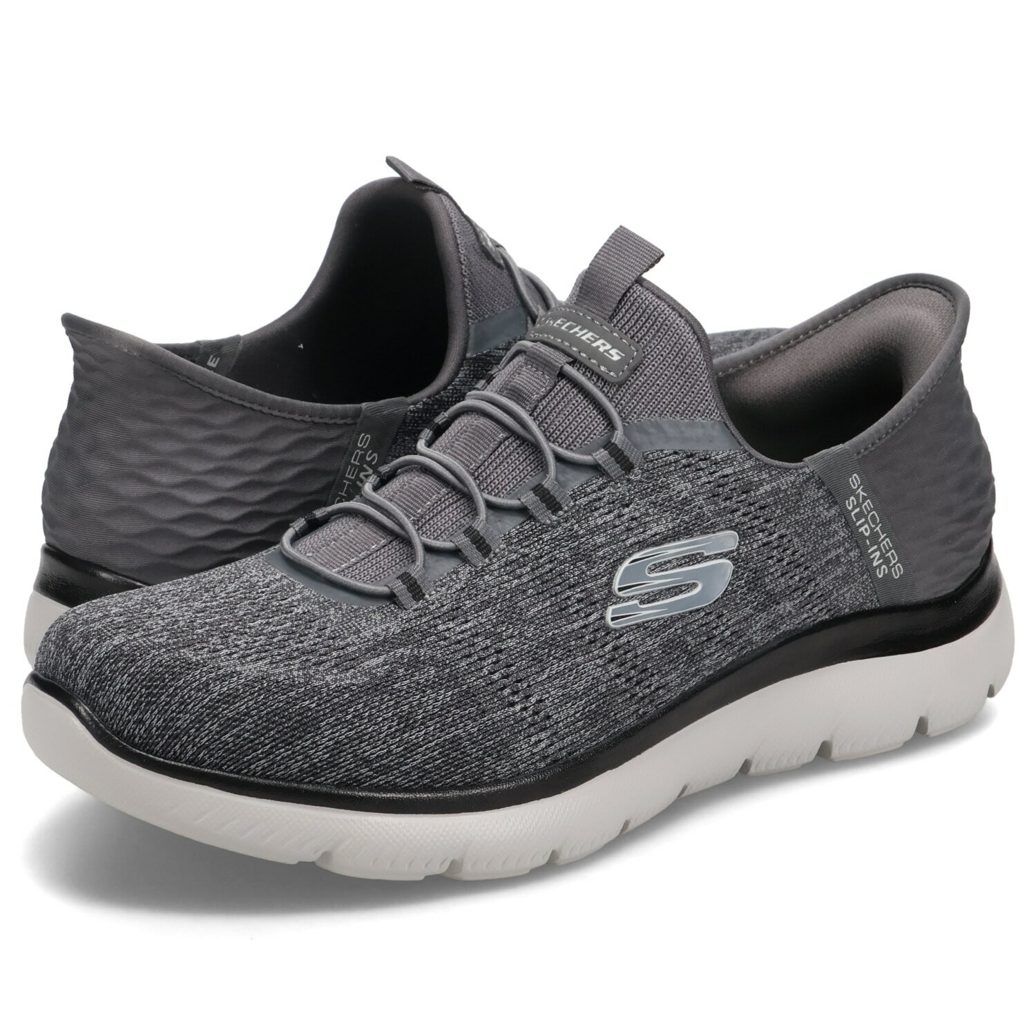 【最大1000円OFFクーポン発行中】 SKECHERS SLIP-INS SUMMITS KEY PACE スケッチャーズ スリップインズ サミッツ キーペース ハンズフリー スニーカー メンズ 軽量 グレー 232469W