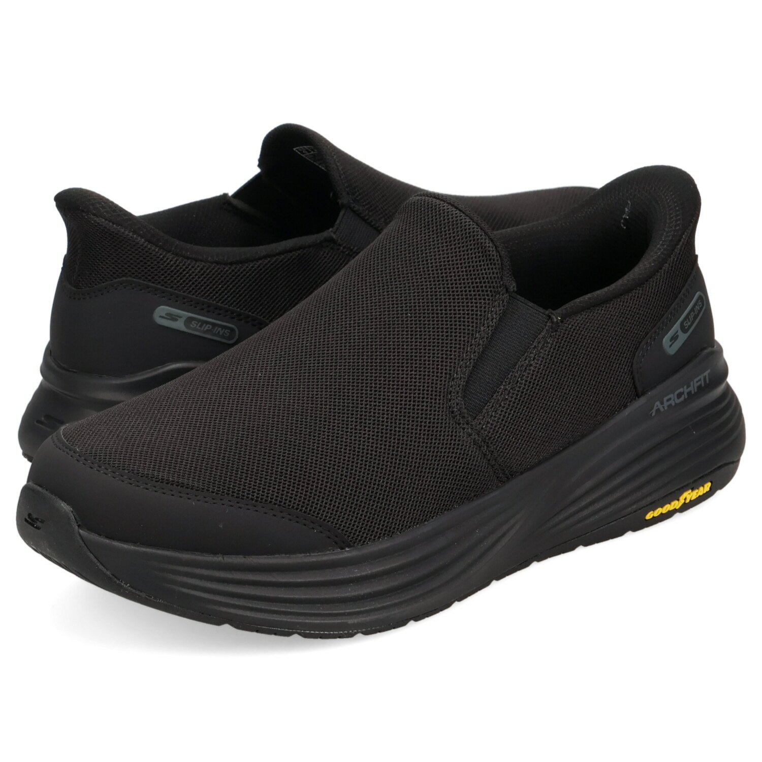 SKECHERS SLIP-INS GO WALK STABILITY 2.0 スケッチャーズ スリップインズ ゴーウォーク スタビリティ2.0 スニーカー スリッポン メンズ ブラック 黒 217000