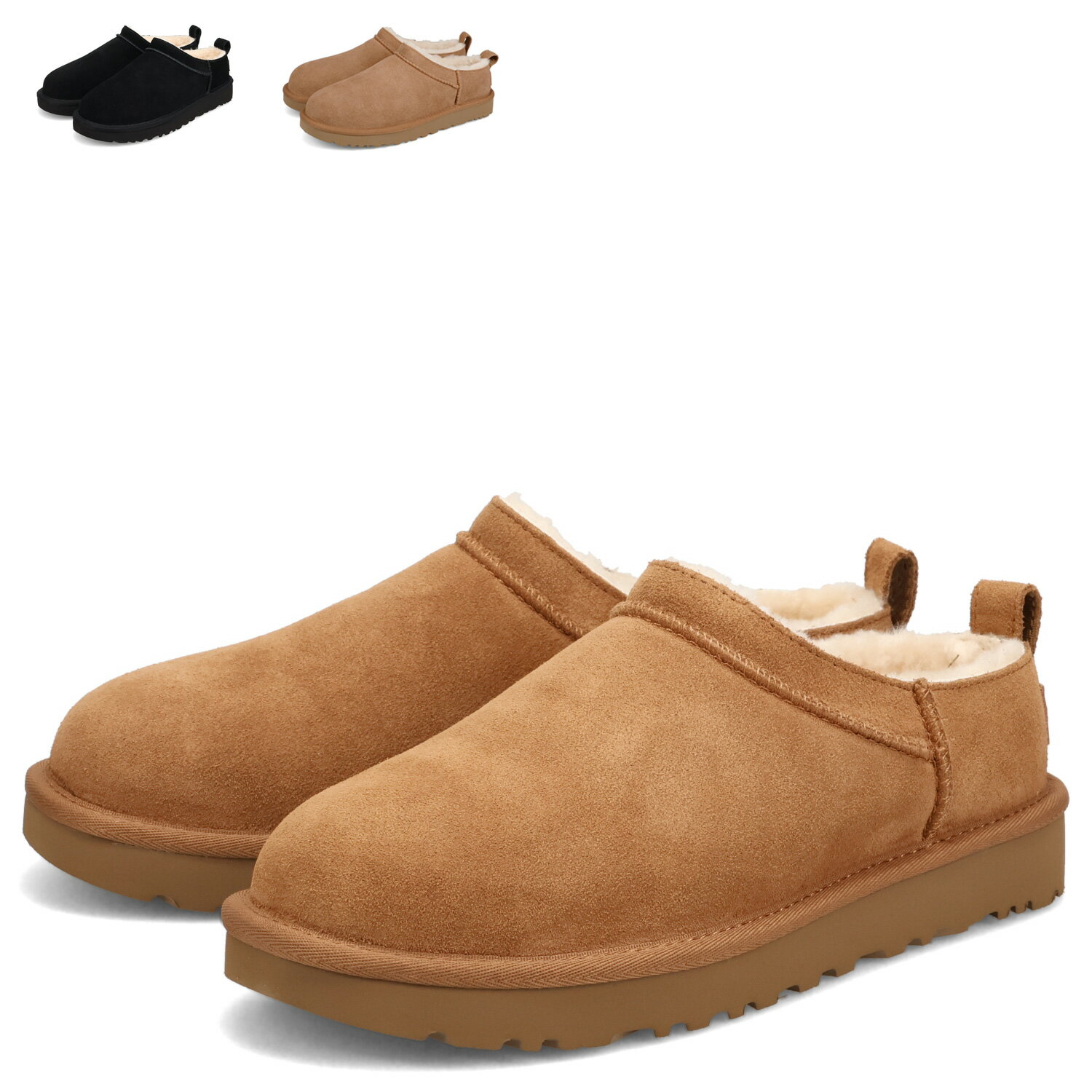 【最大1000円OFFクーポン発行中】 UGG CLASSIC MICRO アグ ブーツ ムートンブーツ アンクル クラシック マイクロ レディース シープスキン ブラック チェスナット 黒 1173891