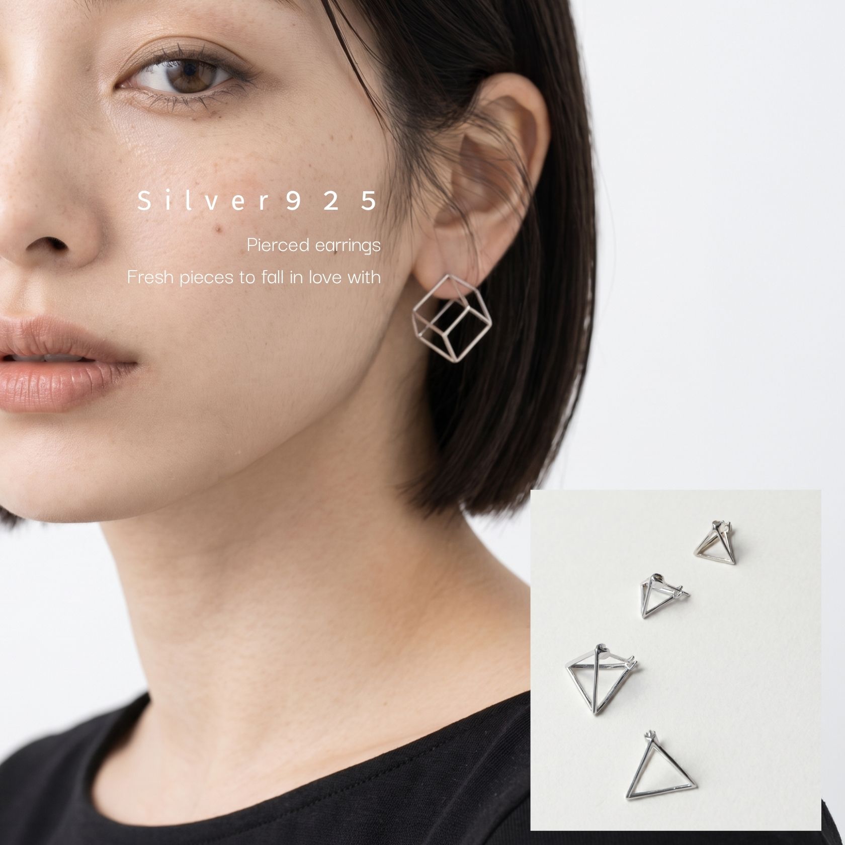 【金属アレルギー対応】ピアス フープピアス つけっぱなし シルバー925 18Kコーティング 小ぶり ミニピアス ニッケルフリー 上品 高見え レディース 大人 30代 40代 プレゼント 三角 四角