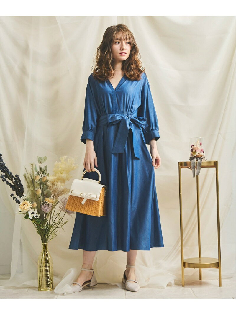 【SALE／70%OFF】ボリュームフレアシャツワンピ Noela ノエラ ワンピース・ドレス シャツワンピース ホワイト パープル ブルー【RBA_E】【送料無料】[Rakuten Fashion]のサムネイル