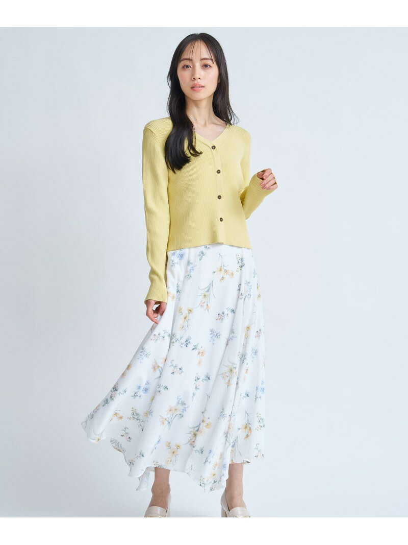【SALE／10%OFF】花柄イレヘムフレアスカート Noela ノエラ スカート ロング・マキシスカート ホワイト ブルー【RBA_E】【先行予約】*【送料無料】[Rakuten Fashion]
