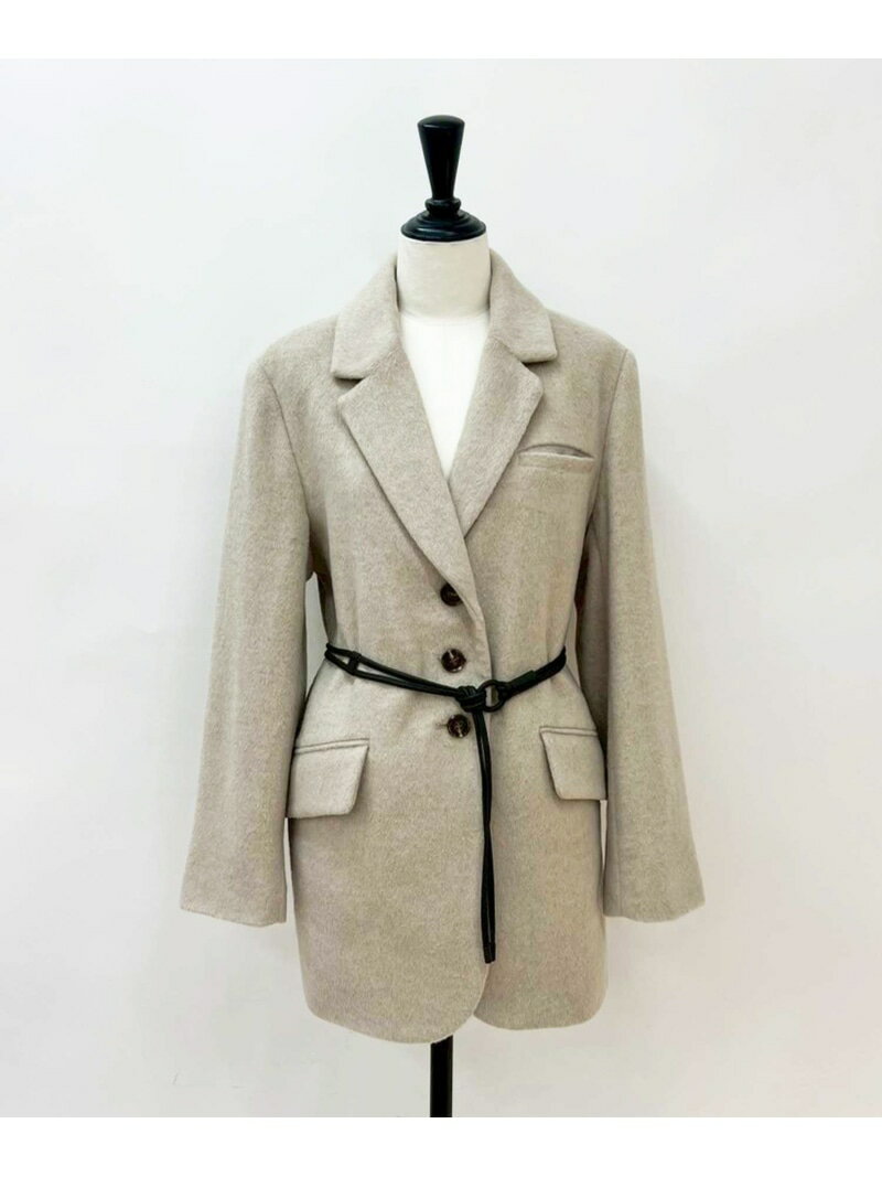 ベルトセットウール混ジャコット Noela ノエラ ジャケット・アウター その他のジャケット・アウター ベージュ ブラウン【先行予約】*【送料無料】[Rakuten Fashion]