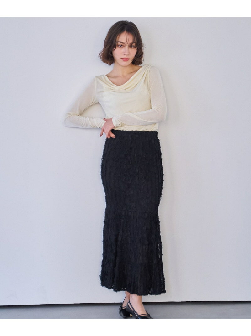 Rakuten - 【SALE／20%OFF】カットレースナロースカート Noela ノエラ スカート ロング・マキシスカート ブラック ホワイト ブルー【RBA_E】【送料無料】[Rakuten Fashion]