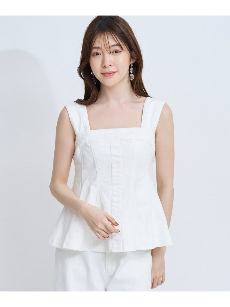 Rakuten - 【SALE／10%OFF】デニムビスチェ Noela ノエラ トップス シャツ・ブラウス ホワイト ブルー【RBA_E】【送料無料】[Rakuten Fashion]
