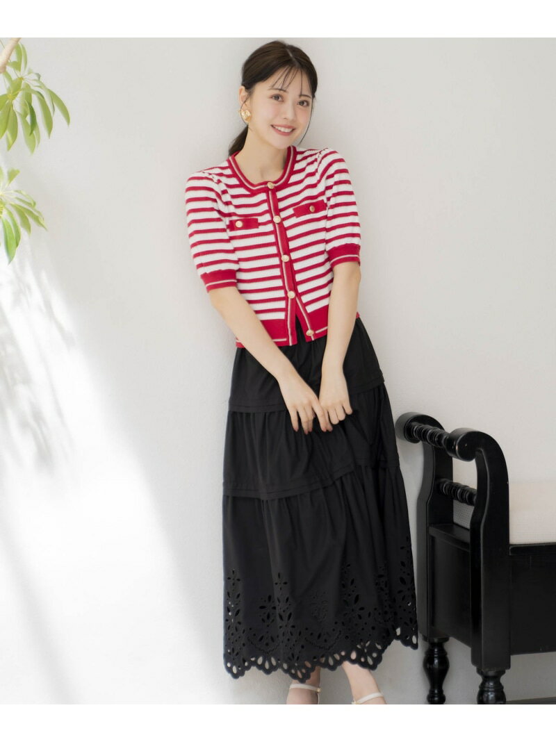 【SALE／50%OFF】刺繍マキシスカート Noela ノエラ スカート ロング・マキシスカート ホワイト ブラッ..