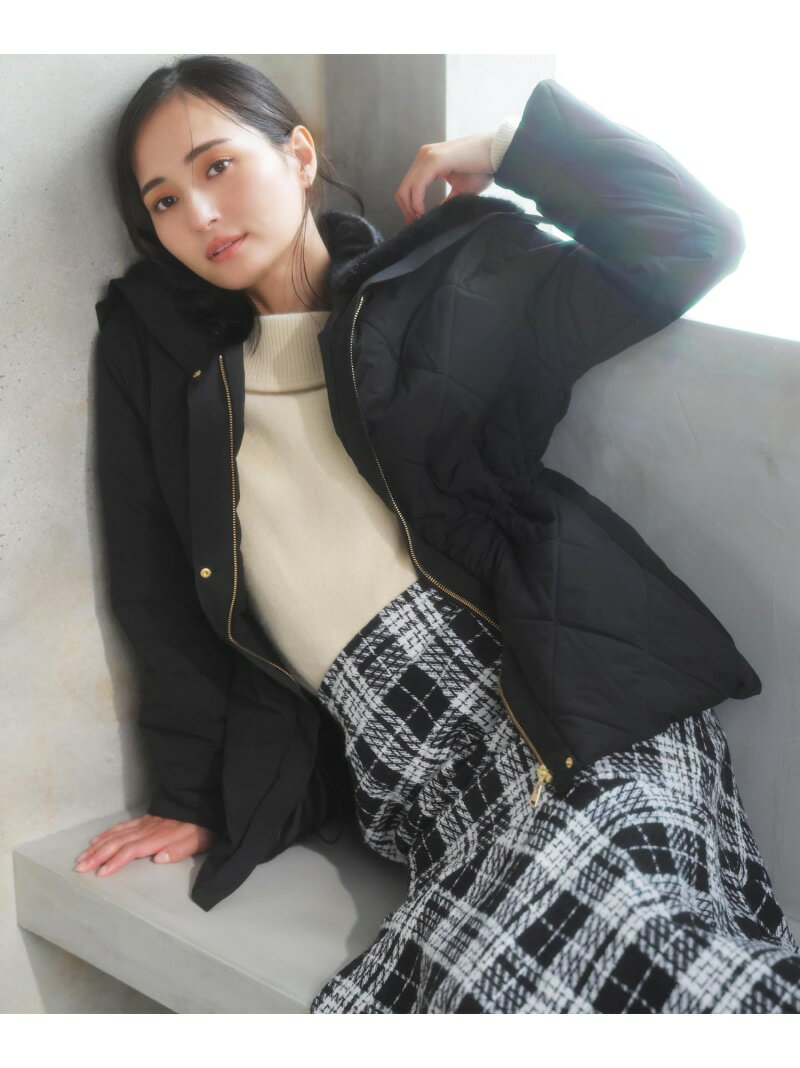 ファー襟付き中綿コート Noela ノエラ ジャケット・アウター その他のジャケット・アウター ブラック ホワイト ブラウン【送料無料】[Rakuten Fashion]