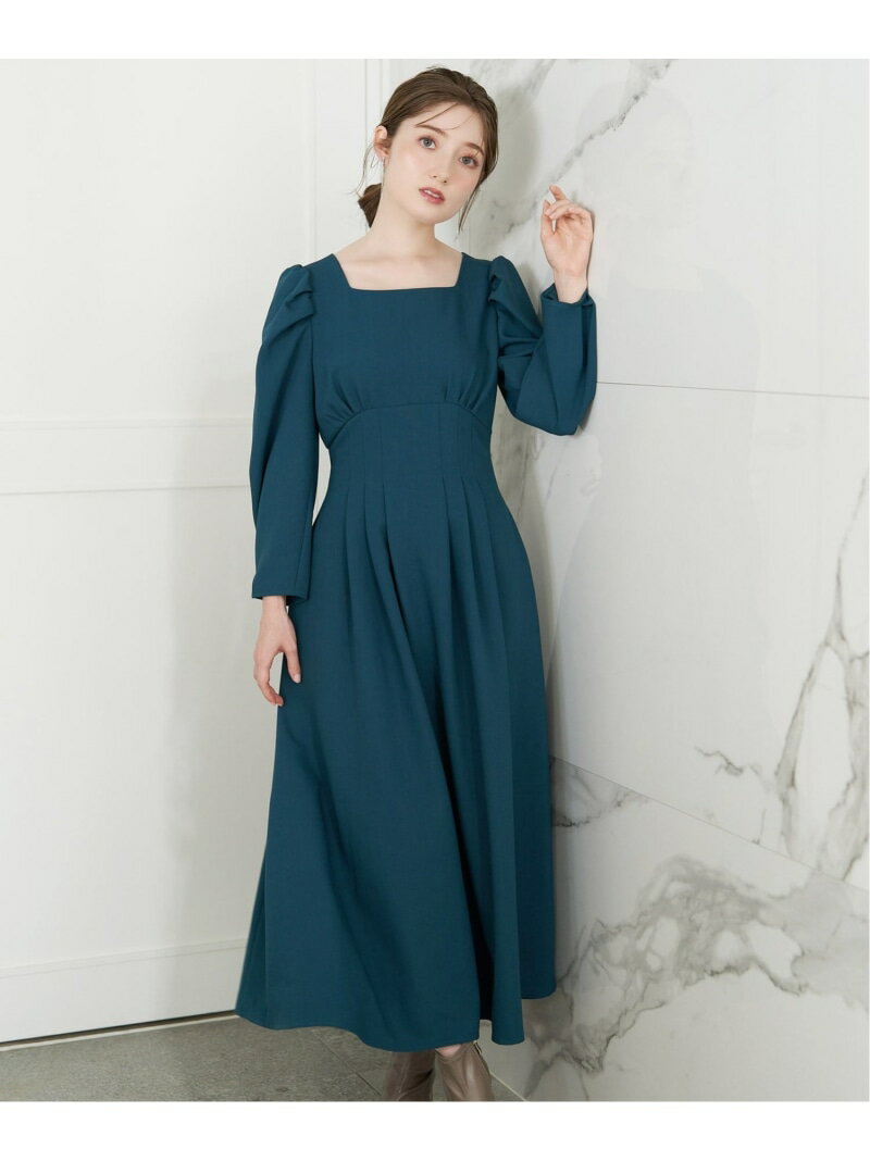 【SALE／70%OFF】ウエストタックスクエアネックワンピ Noela ノエラ ワンピース・ドレス ワンピース レッド グリーン ブラック【RBA_E】【送料無料】[Rakuten Fashion]