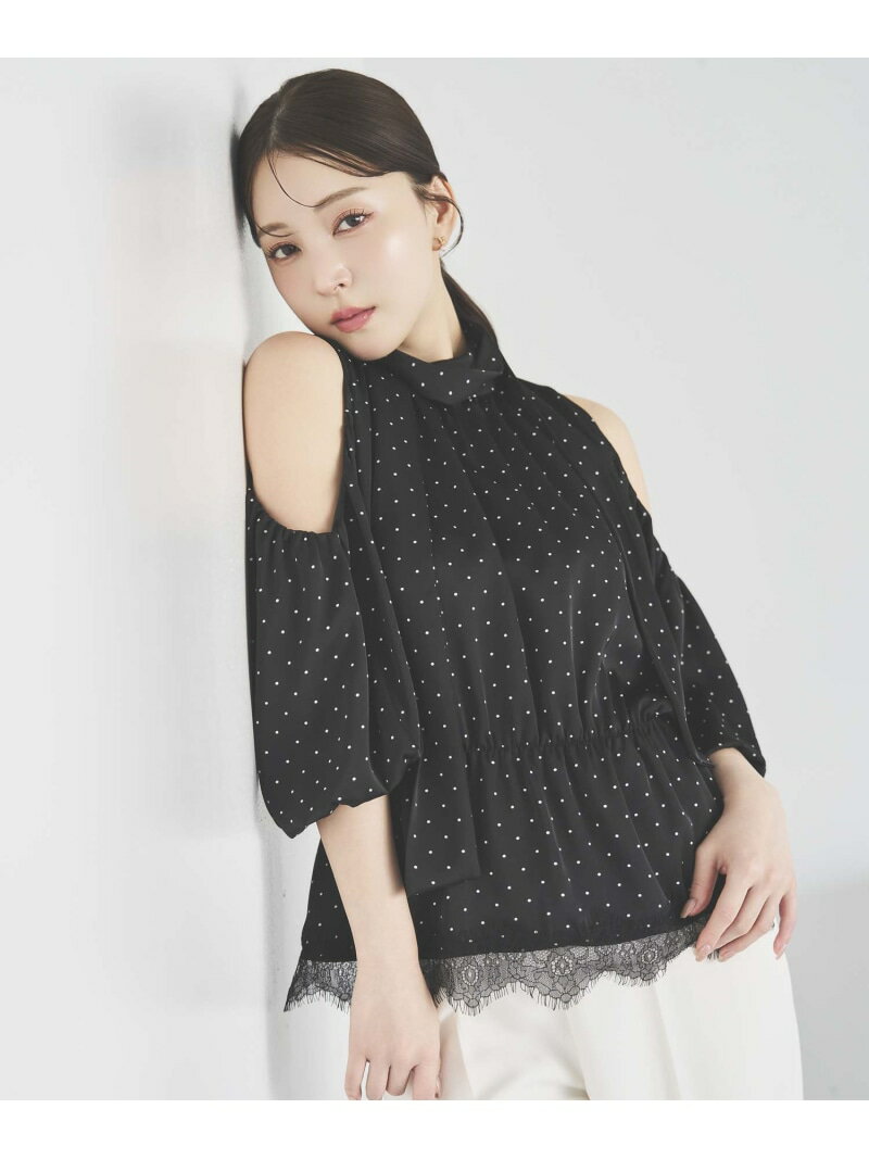 Rakuten - 【SALE／10%OFF】裾レースギャザーブラウス Noela ノエラ トップス シャツ・ブラウス ブラック ホワイト【RBA_E】【送料無料】[Rakuten Fashion]