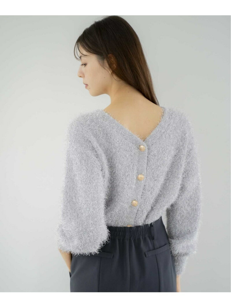 2WAYラメニットカーデ Noela ノエラ トップス カーディガン グレー ピンク ベージュ【送料無料】[Rakuten Fashion]のサムネイル