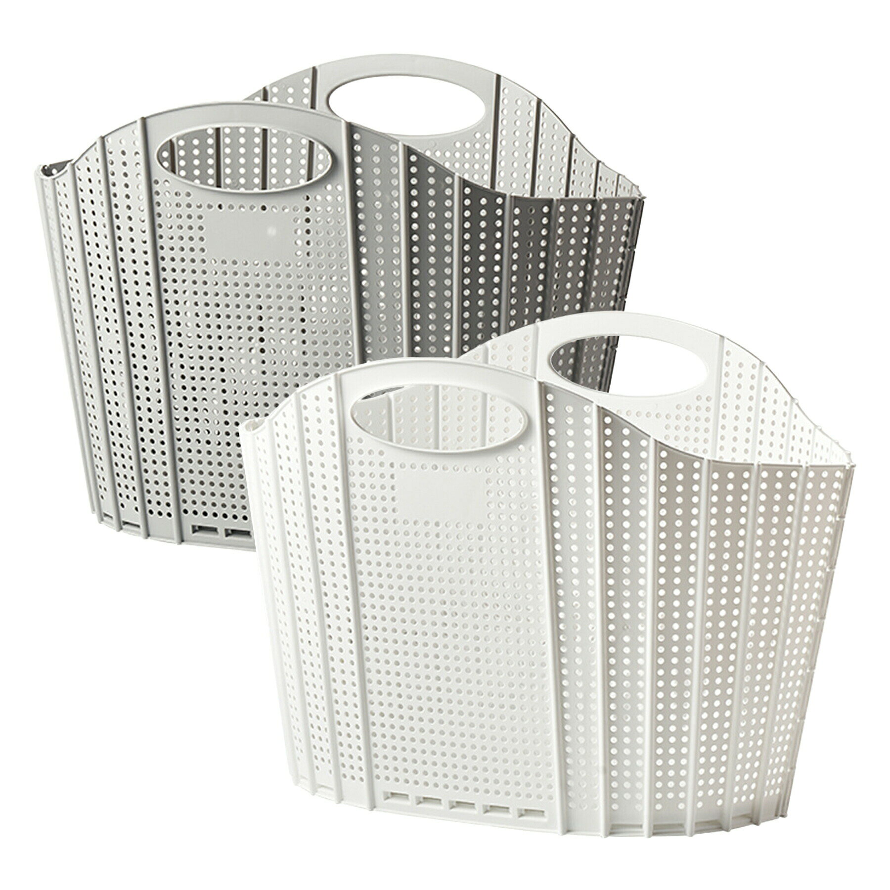 【当店内2個以上ご購入で送料198円→0円！】ランドリーバスケット 折りたたみ 大容量 38L 全2色 コンパクト 省スペース 大きい 軽い 軽量 収納 洗濯物 洗濯かご 買い物かご 洗面所 洗濯機横 洗濯用品 おしゃれ ホワイト グレー