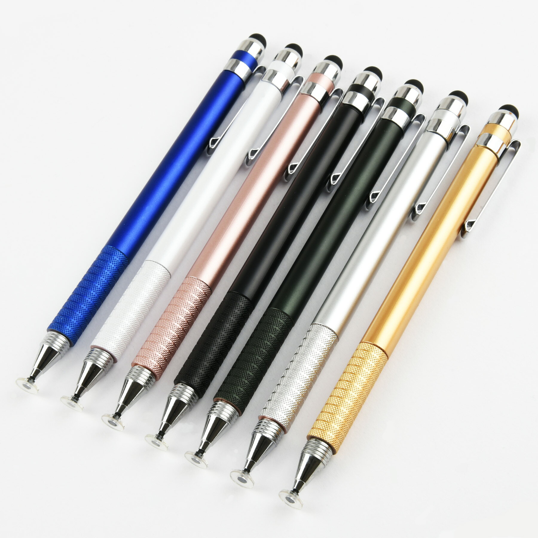 【当店内2個以上ご購入で送料198円→0円！】タッチペン 2way 両側 スタイラスペン スマートフォン タブレット iPhone Android iPad 極細 細い 円盤型 クリアディスク イラス