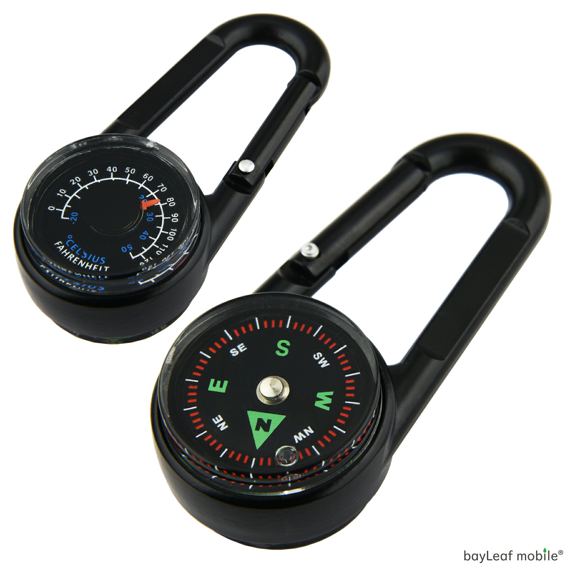【当店内2個以上ご購入で送料198円→0円!】カラビナ コンパス 温度計 キーホルダー 小型 多機能 コンパクト 方位磁石 方位磁針 携帯 便利 アウトドア サバイバル ハイキング 登山 防災