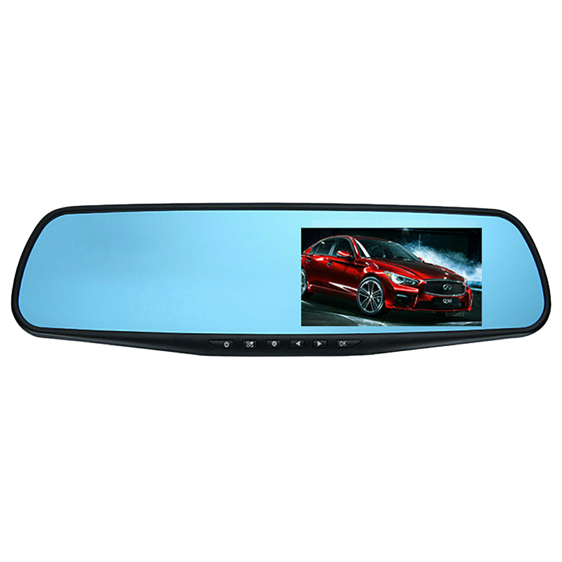 Rakuten - ドライブレコーダー ミラー型 フロントのみ 4.5インチ フルHD 高画質 170度 広角 画像補正機能HDR搭載 Gセンサー ワイドミラー 防眩式 上書き保存 可動式レンズ カーシェア レンタカー