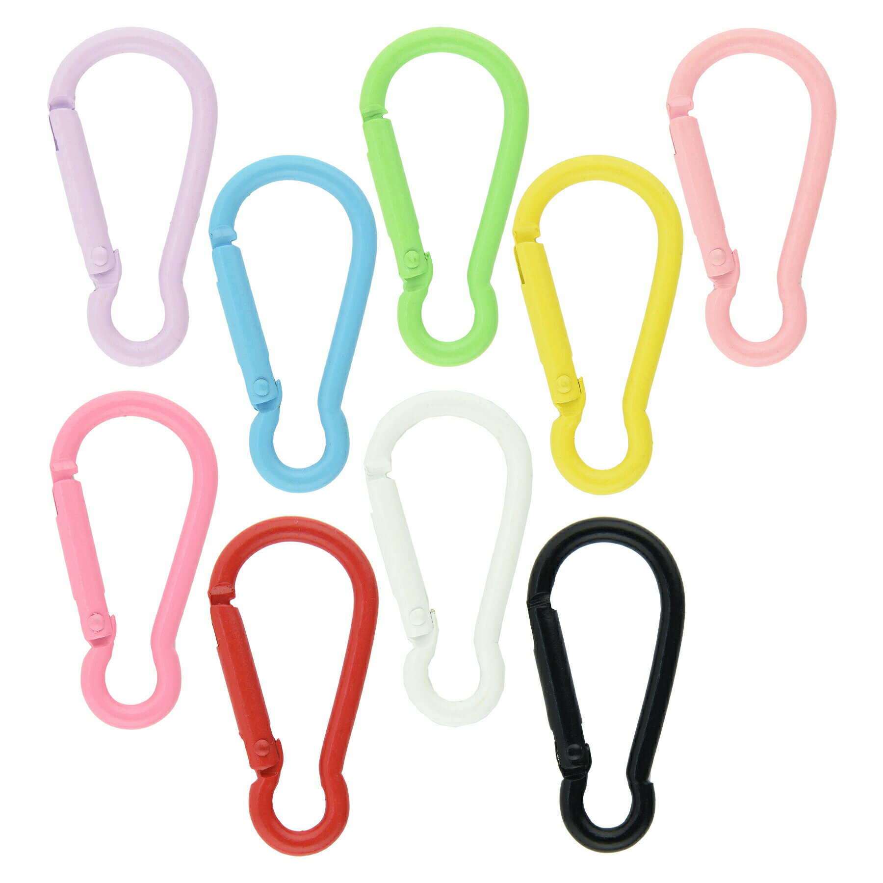 【当店内2個以上ご購入で送料198円→0円！】カラビナ D型 5個セット 色ランダム 小型 キーリング キーホルダー 鍵 バッグ チャーム 金具 アウトドア キャンプ 登山 釣り 便利 脱落防止