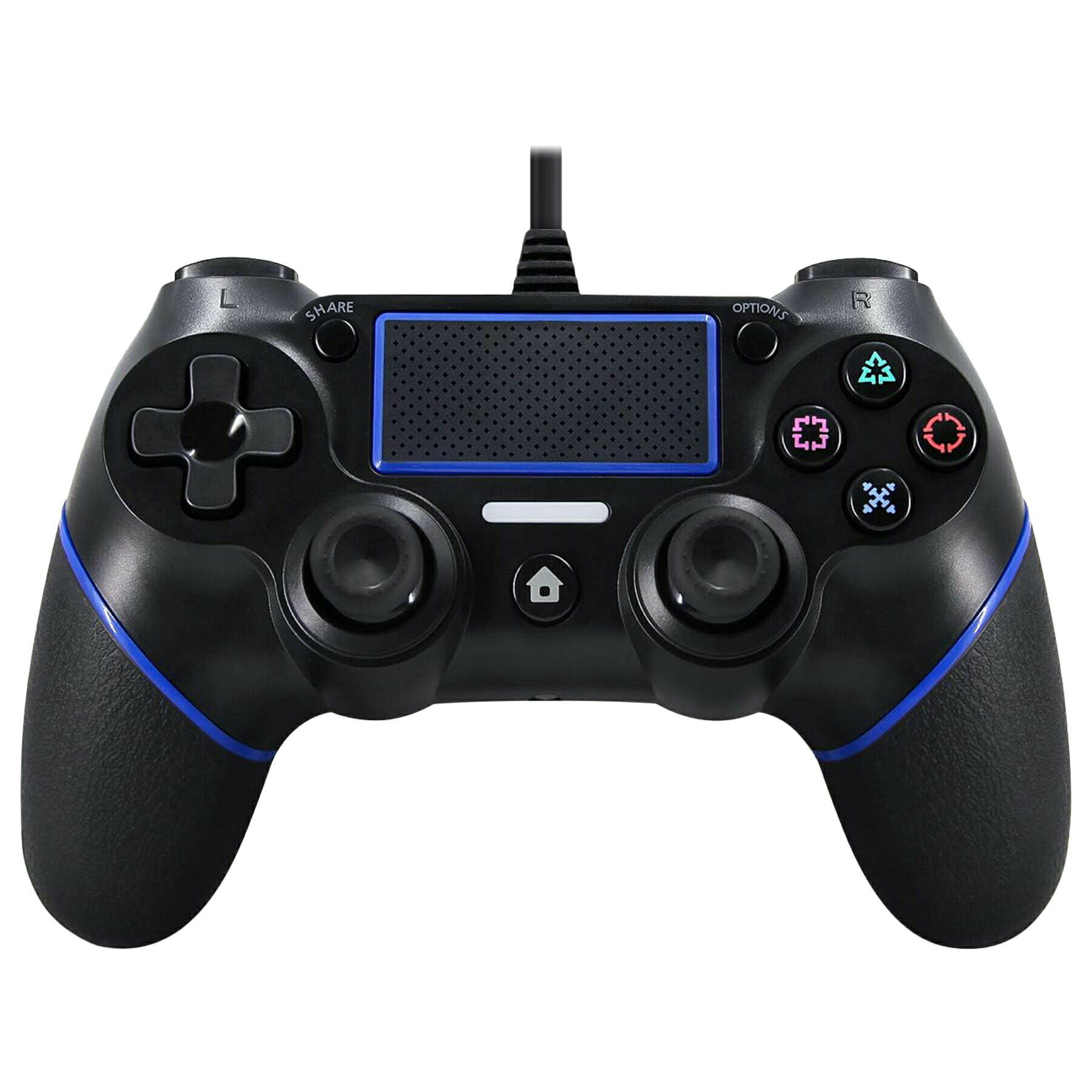 Rakuten - 【当店内2個以上ご購入で送料198円→0円！】PS4 PS3 有線 コントローラー USB接続 ゲーム パッド イヤホンジャック デュアルショック 人体工学 FPS PlayStation Pro Slim PC Windows 7/8/10に対応 遅延なし 高耐久 互換品