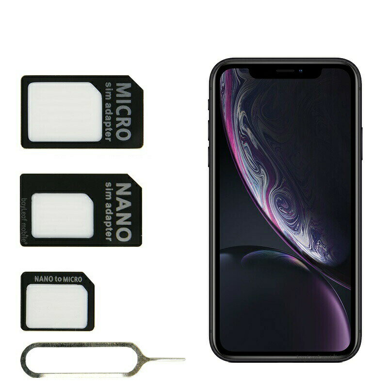 【当店内2個以上ご購入で送料198円→0円!】標準SIM マイクロSIM ナノSIM 変換アダプタ 3点セット For iPhone 4 4S 5 5S 5C 6 ナノシム→標準SIMorマイクロSIM マイクロSIM→標準SIM