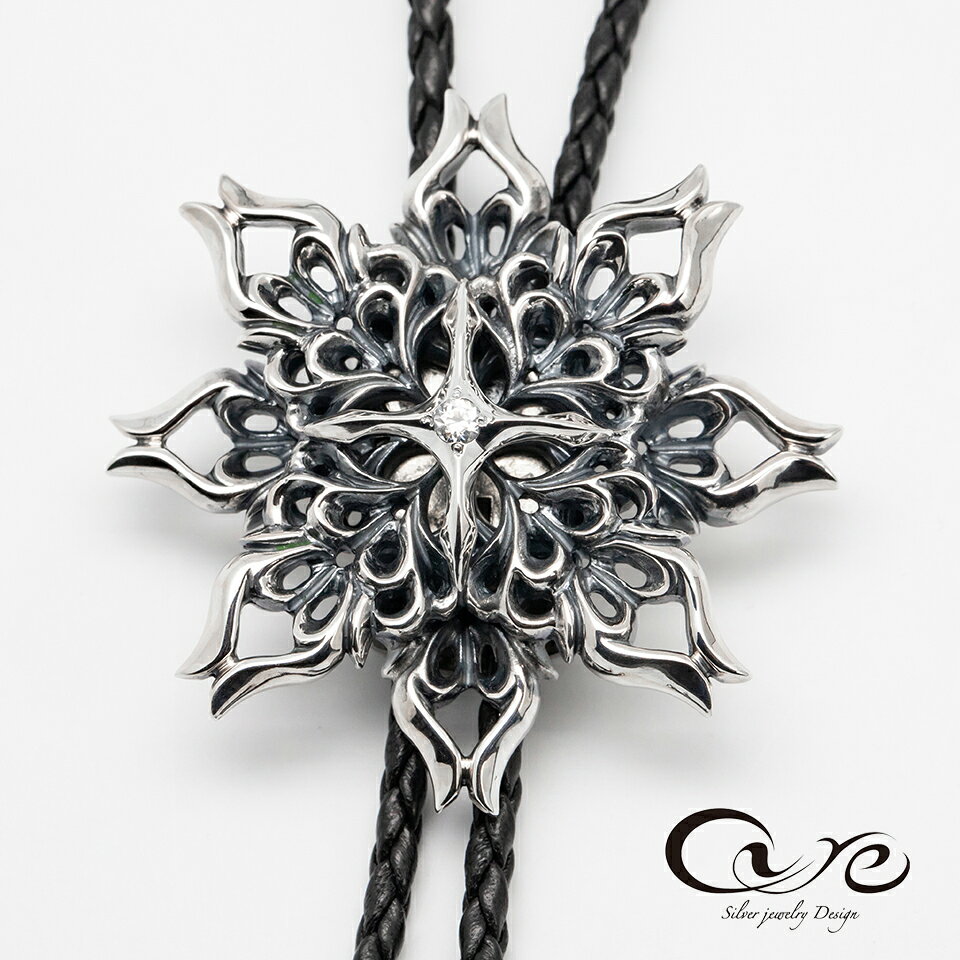 数量限定 ループタイ レザー シルバー キュービックジルコニア ペンダント ネックレス シルバー925 ギフト メンズ 父の日 ネクタイ クリスマス プレゼント アクセサリー 綺麗 おしゃれ 記念日 誕生日 日本製 職人 手作り 高品質 日本正規品 Robisz To