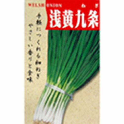 メール便で10袋まで同梱できます。 種子と責任種子は努めて純良なものをご用意しておりますが、商品の性質上100%の純度や発芽は望めません。商品の包装等に記載のある、発芽試験結果を満たした商品をお届けいたします。発芽は播種後の条件により結果が異なるため、温度や水分などを品目ごとに適した条件下で管理してください。不適条件下では発芽しないことがあり、また100%同一ではなく、まれに異株が出る場合がございます。種子・苗などについて、発芽後および植えつけ後の栽培条件や天候などによって結果が異なりますので、商品の生長後や収穫物に対する補償はいたしかねます。また商品の性質上、結果不良につきましてはお買い上げ金額の範囲内とさせていただきます。(お客様の栽培管理や気象条件による結果不良につきましては、その責任を負いかねます)独自に加工されたものや、お届け後に有効期限を超えられたものにつきましては責任を負いかねます。野菜などの収穫物については、品種の特性や栽培条件などにより生育に差が生じることがあり、収穫物のサイズ、重量、味などは掲載表現と異なる場合がございます。浅黄系九条 葉色は鮮緑色で特に分けつ性にすぐれ、株立ちは10本程度の豊産種。葉身・葉鞘ともに細く、柔軟で品質がよくて、市場性が高い。また、最近市場で人気のある小ねぎ用にも好適する。耐暑性が強く、夏ねぎに適しているが、温暖地や中間地での秋・冬・春出しなど、周年出荷が可能。 ネギの種 蒔き方(※数値はあくまでも目安です。特に、畝幅や条数・播種方法などは栽培方法を限定するものではありません） 播種方法 分類 畝幅 （cm） 条数 （条） 株間 （cm） 10a当たり 株数 10a当たり 播種量 10a当たり 播種量（粒数） 20ml当たり 粒数 条蒔き 葉 90 4 1 40万〜50万 3〜4L 45万〜100万 3,000〜5,000 根深　 70〜90 1 3〜4 4万〜5万 5〜7dl 7.5万〜17.5万 3,000〜5,000 小袋種子の内容量表記について農作物である商品の特性上、小袋パッケージの商品に関しましては、販売時期により、内容量が変更になる場合があります。商品名に内容量が記載されている場合がございますが、あくまで目安であり、1mlほど前後するものとお考え下さい。また、内容量が増減したことによる価格の変更もありません。あらかじめご了承いただいた上で、ご注文をお願いいたします。