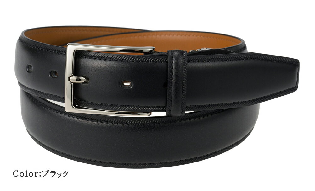 ノイジャパン　楽天市場店のメンズ ベルト 本革 ビジネス ブランド 紳士 キプリス CYPRIS 35mm 95cm ブッテーロ 革 牛革ベルト 日本製 彼氏 誕生日 1004｜アングル2