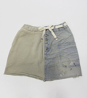 【エフィレボル/.efilevol】Marine Hickory×Sweat Skirt　マリンヒッコリー×スウェットスカート【送料無料】【あす楽対応】