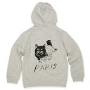 【エフィレボル/.efiLevol 】PARIS Cat Illust Kids Parka パリキャットイラストキッズパーカ【送料無料】【あす楽対応】