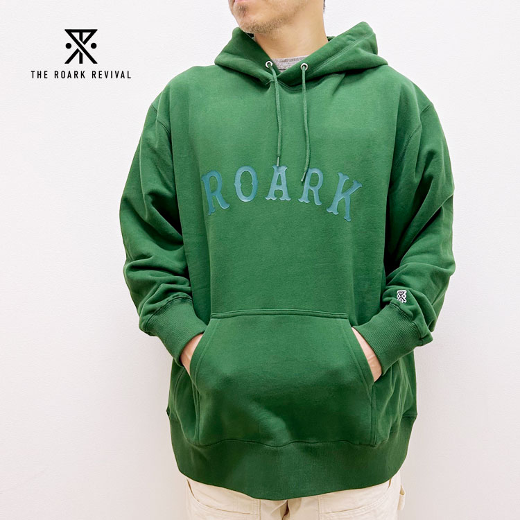 【s20】【ロアーク リバイバル/ROARK REVIVAL】"MEDIEVAL LOGO" P/O HOODED SWEAT（"メディイーヴァルロゴ"プルオーバーフードスウェット）[RSWJ952-HUN]【キャンセル返品交換不可】【let】【id】【c100】