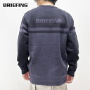 【ブリーフィング/BRIEFING】MEN'S MERINO WOOL STRIPE LOGO CREWNECK KNIT(メンズメリノウールストライプロゴクル...