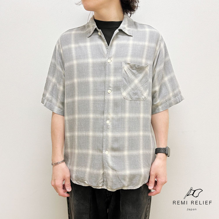 Rakuten - 【s20】REMI RELIEF レミレリーフ レーヨンツイルオンブレS/Sシャツ RN30389055【キャンセル返品交換不可】【let】【id】