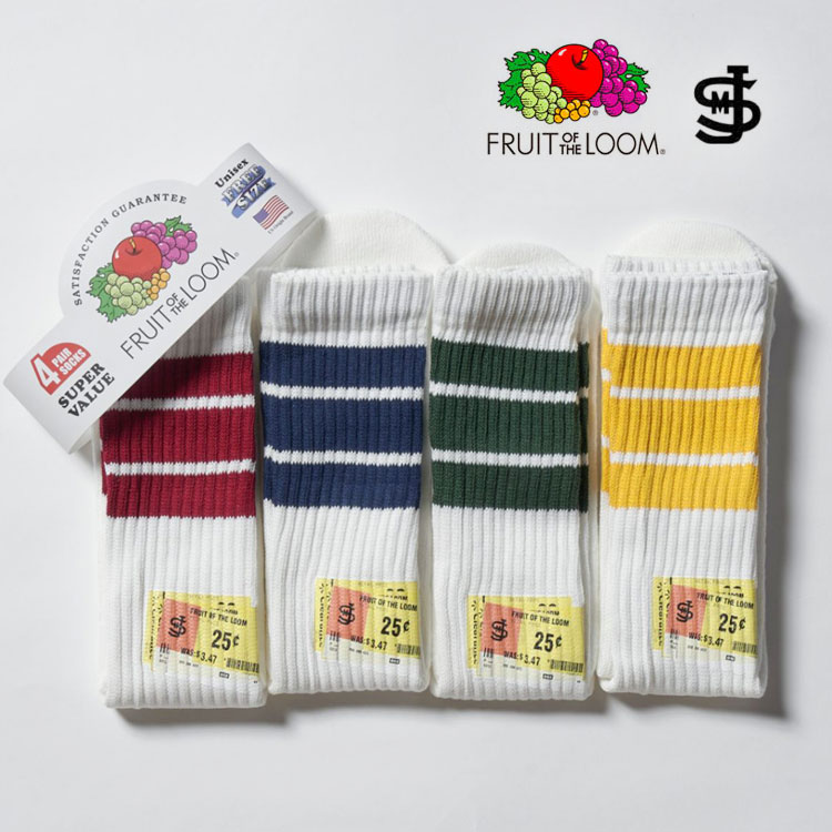 FRUIT OF THE LOOM×JM Logo 4P TUBE SOCKS