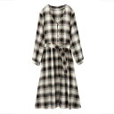 【s80】ミューニック Munich レーヨンウールチェックコートドレス rayon wool check coat dress【キャンセル返品交換不可】【le...