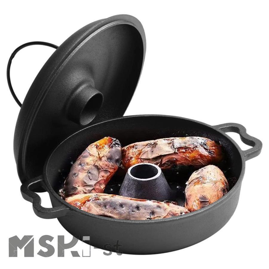 焼き芋器 石 石焼鍋 焼き芋/とうもろこし/栗など器 鋳物ホーロー鍋 多機能 鋳鉄鍋 焼芋鍋 鉄鋳物 ビビ..